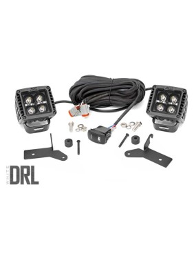 Lampy LED 2" kwadratowe white DRL Rough Country Black Series