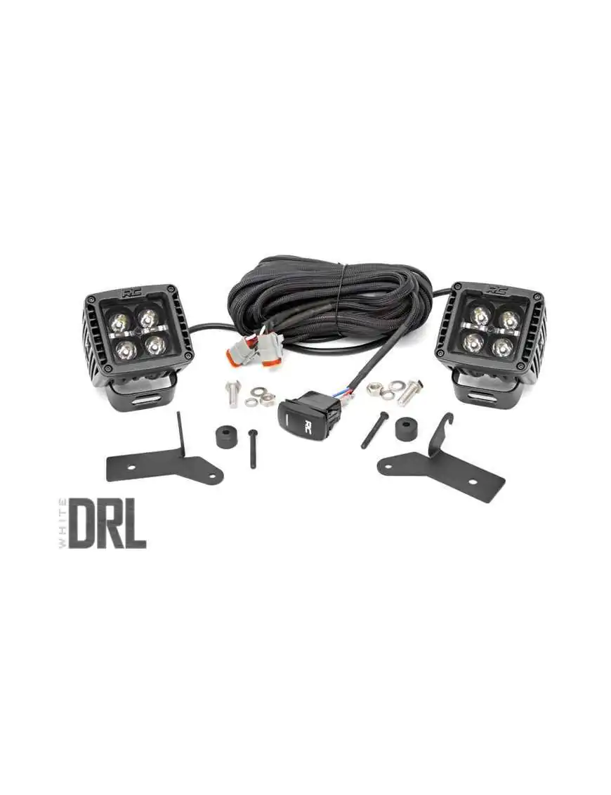 Lampy LED 2" kwadratowe white DRL Rough Country Black Series