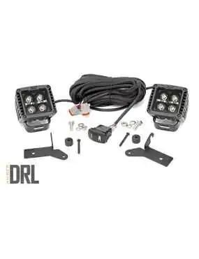 Lampy LED 2" kwadratowe amber DRL Rough Country Black Series