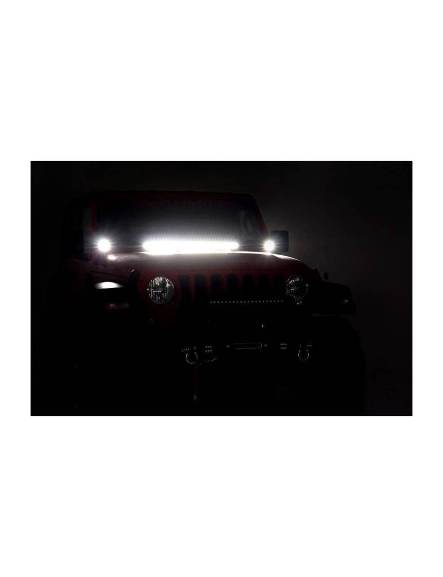 Lampy LED 2" kwadratowe amber DRL Rough Country Black Series