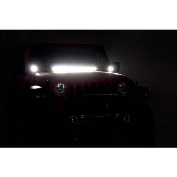 Lampy LED 2" kwadratowe amber DRL Rough Country Black Series