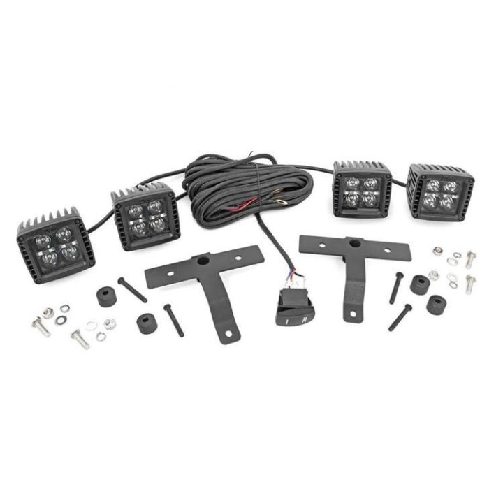 Lampy LED 2" kwadratowe white DRL Rough Country Black Series
