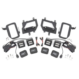 Podwójne lampy przeciwmgielne LED Flood Beam Rough Country Black Series