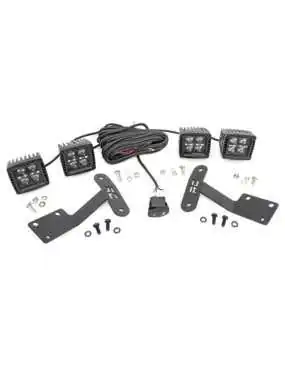 Zestaw lamp LED 2" White DRL Rough Country Black Series