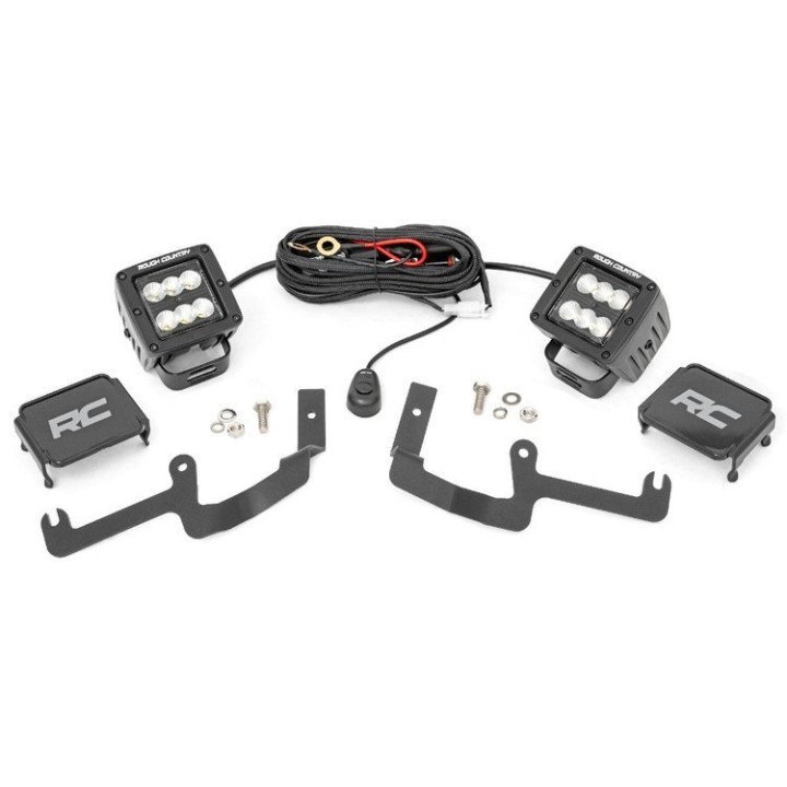 Zestaw lamp LED 2" Flood Beam Rough Country Black Series