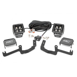 Zestaw lamp LED 2" White DRL Rough Country Black Series