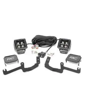 Zestaw lamp LED 2" White DRL Rough Country Black Series