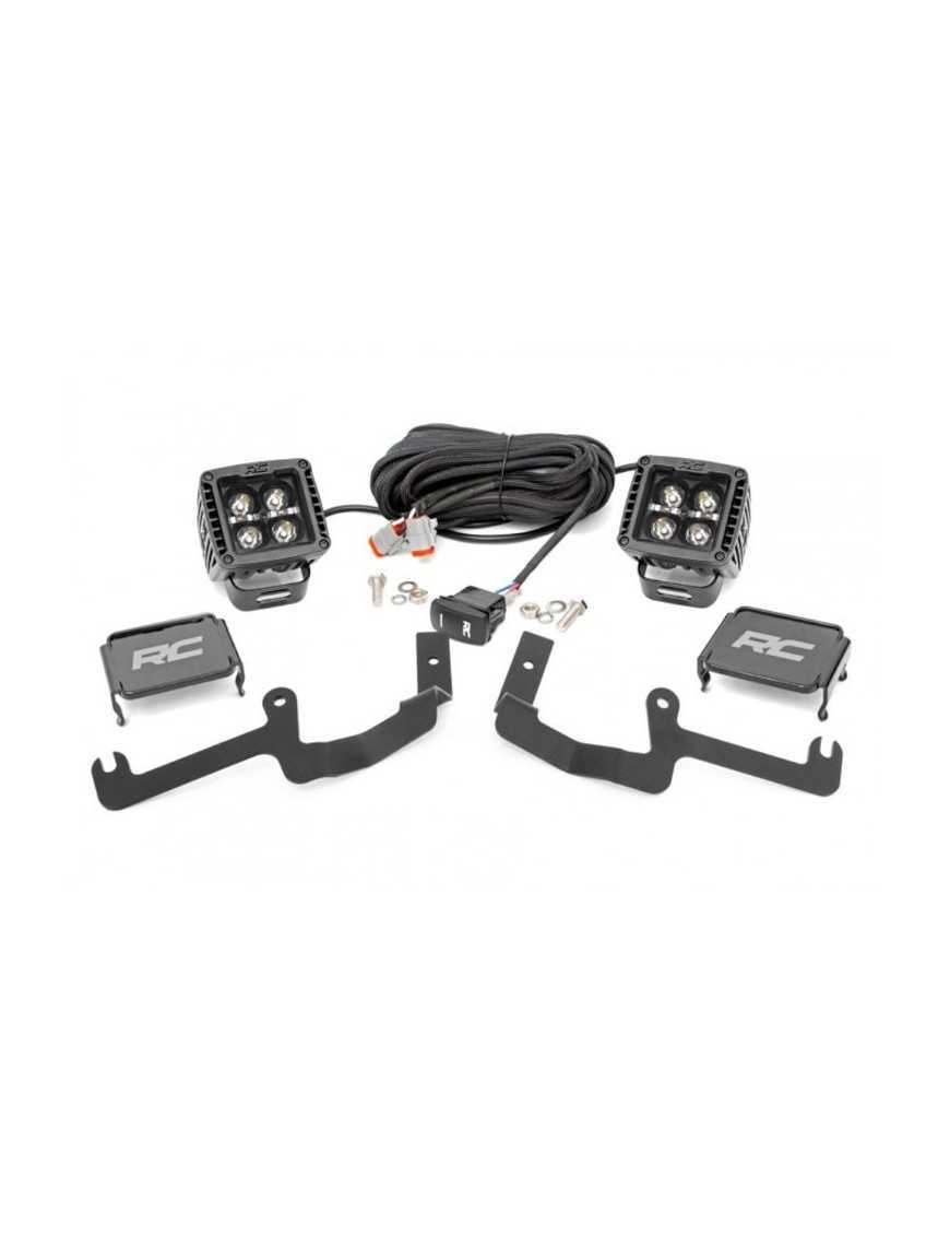 Zestaw lamp LED 2" White DRL Rough Country Black Series