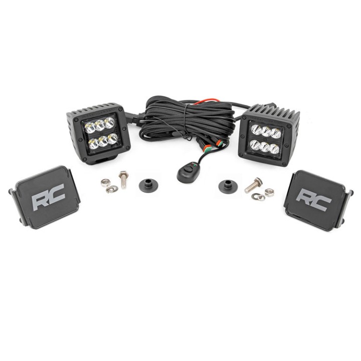 Lampy LED 2" kwadratowe Spot Beam Rough Country Black Series