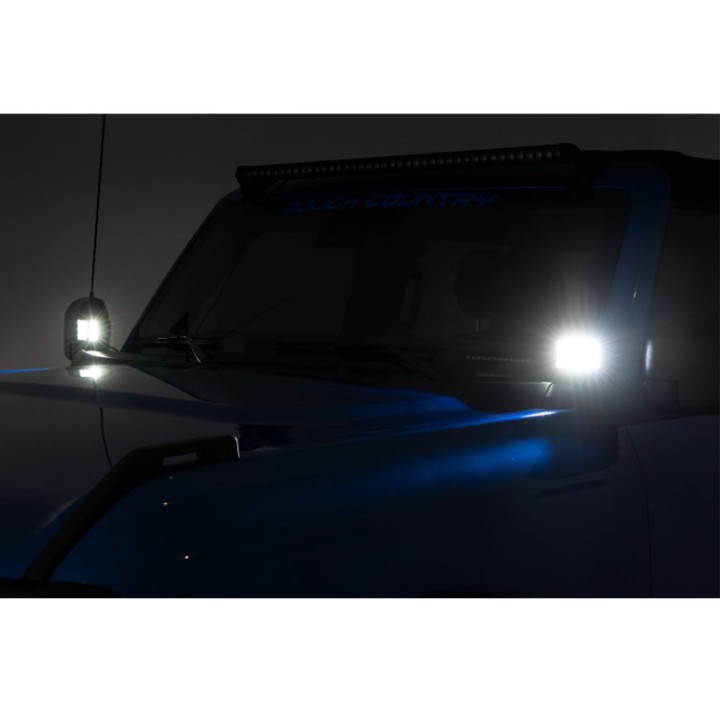 Lampy LED 2" kwadratowe Spot Beam Rough Country Black Series