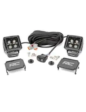 Lampy LED 2" kwadratowe white DRL Rough Country Black Series