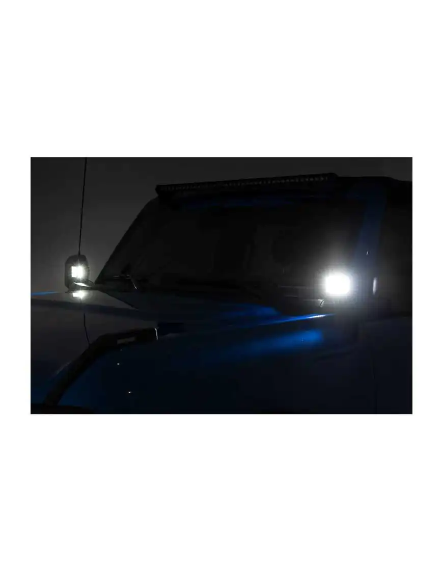 Lampy LED 2" kwadratowe white DRL Rough Country Black Series