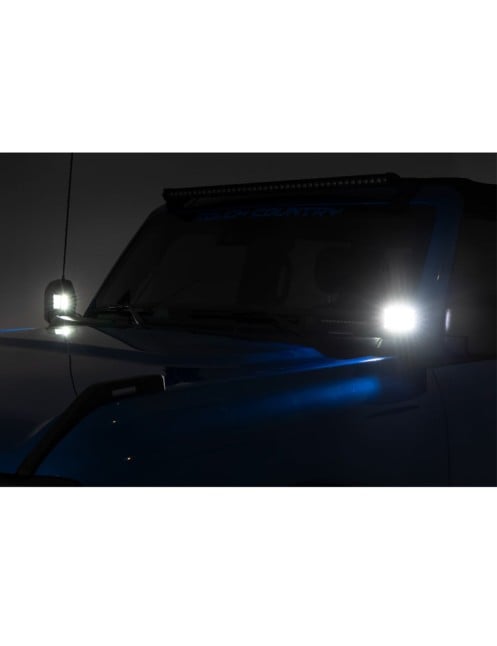 Lampy LED 2" kwadratowe amber DRL Rough Country Black Series