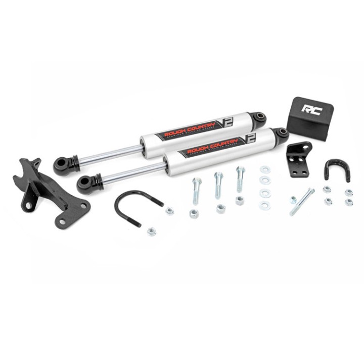 Podwójny amortyzator skrętu Rough Country V2 Lift 4"