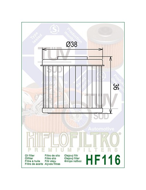 Filtr Oleju TRX450R HF116