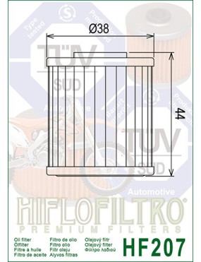 Filtr Oleju KX250 RM-Z250 450 HF207