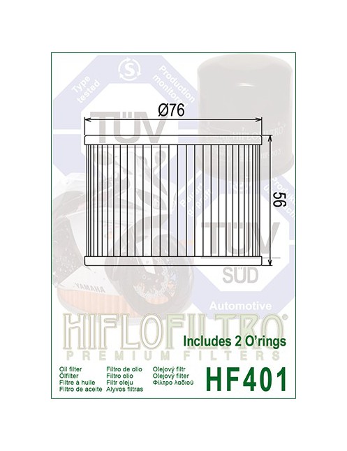 Filtr Oleju EX250 XJR1300 ZRX1200 HF401