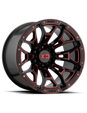 Felga aluminiowa XD841 Boneyard Gloss Black Milled W/ RED Tint XD Series