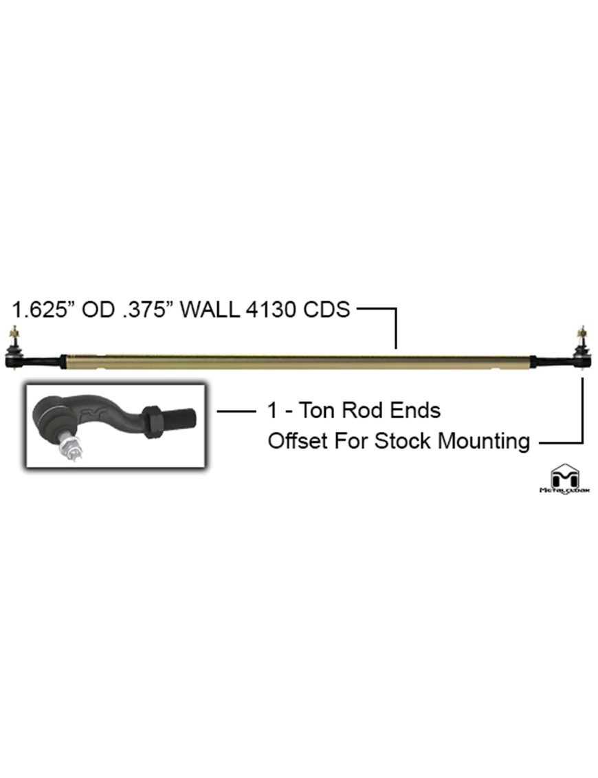 MetalCloak Chromoly Dog-Legged Tie Rod, JL Wrangler/JT Gladiator for the Rubicon |Max-Tow|4XE|High Altitude|Mojave|392 Edition