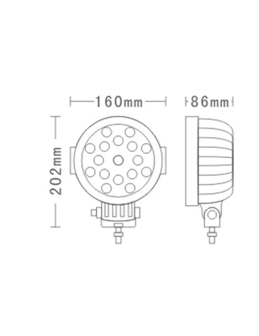 Lampa robocza LED 17x LED okrągła czarna