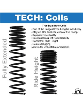 JK Wrangler Coils, 2 Door 2.5", True Dual Rate Coils, Rear