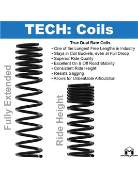 JK Wrangler Coils, 2 Door 2.5", True Dual Rate Coils, Rear