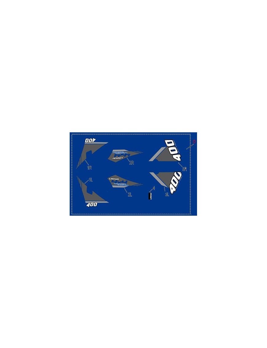 COMPLETE STICKER SET - LINHAI LOGO (BLUE PLASTIC) 400