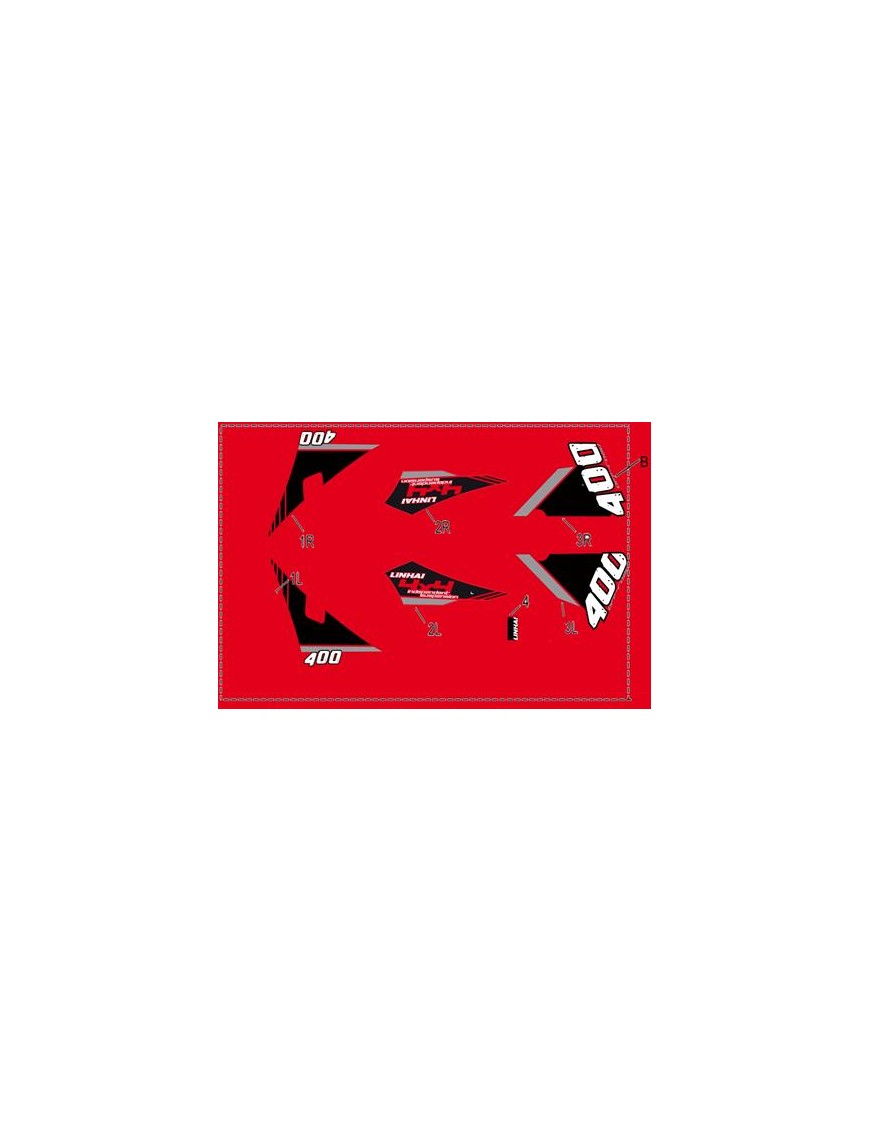COMPLETE STICKER SET - LINHAI LOGO (RED PLASTIC) 400