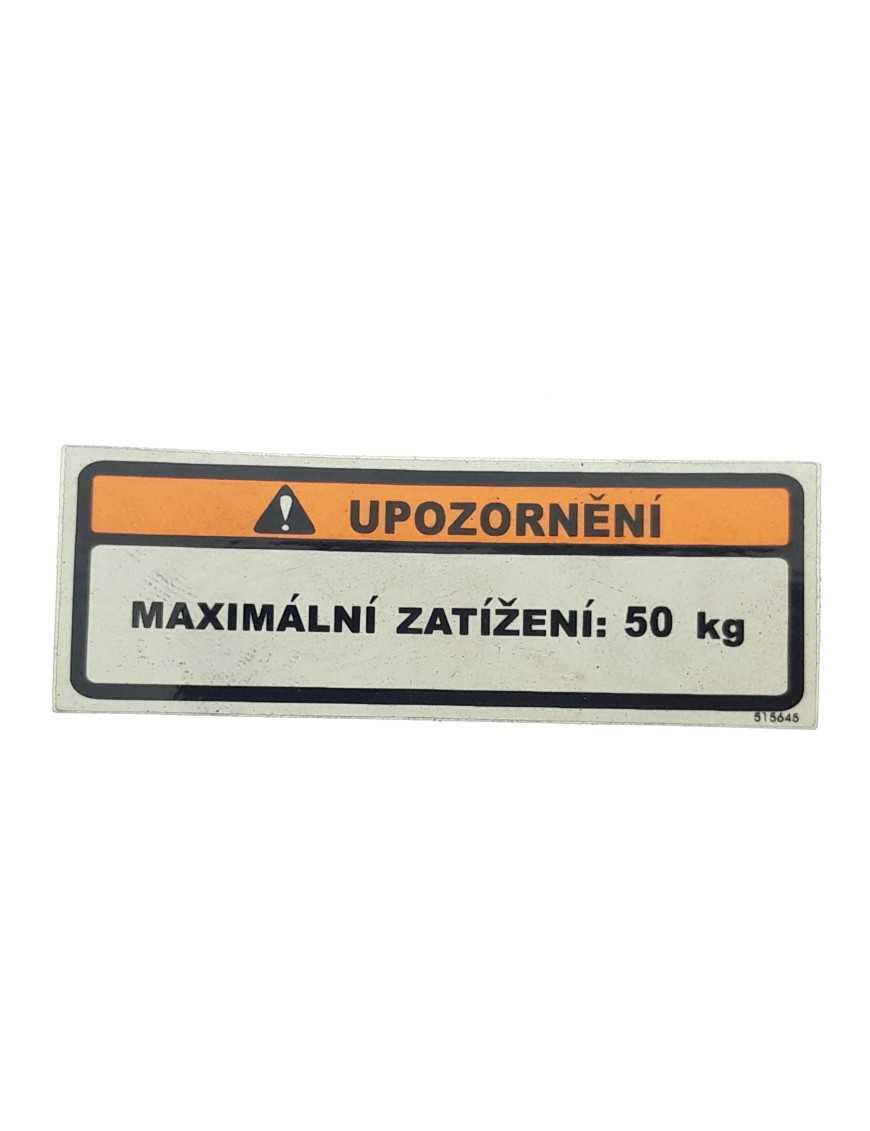 LABEL, REAR CARRIER