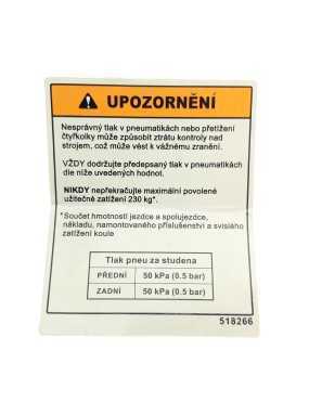 LABEL, TIRE PRESSURE