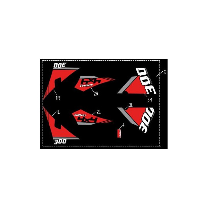 LINHAI LOGO (BLACK PLASTIC) 300