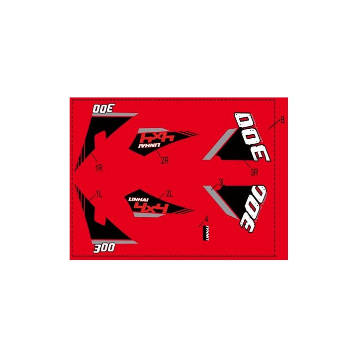 LINHAI LOGO (RED PLASTIC) 300