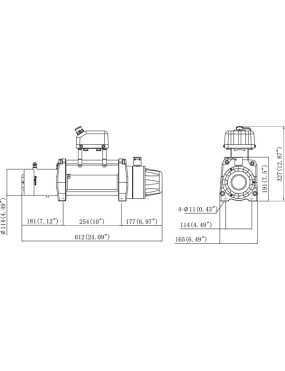 Winch Kingone TDS-12.0H 12000 lbs [5443 kg] 12V Synthetic 28m