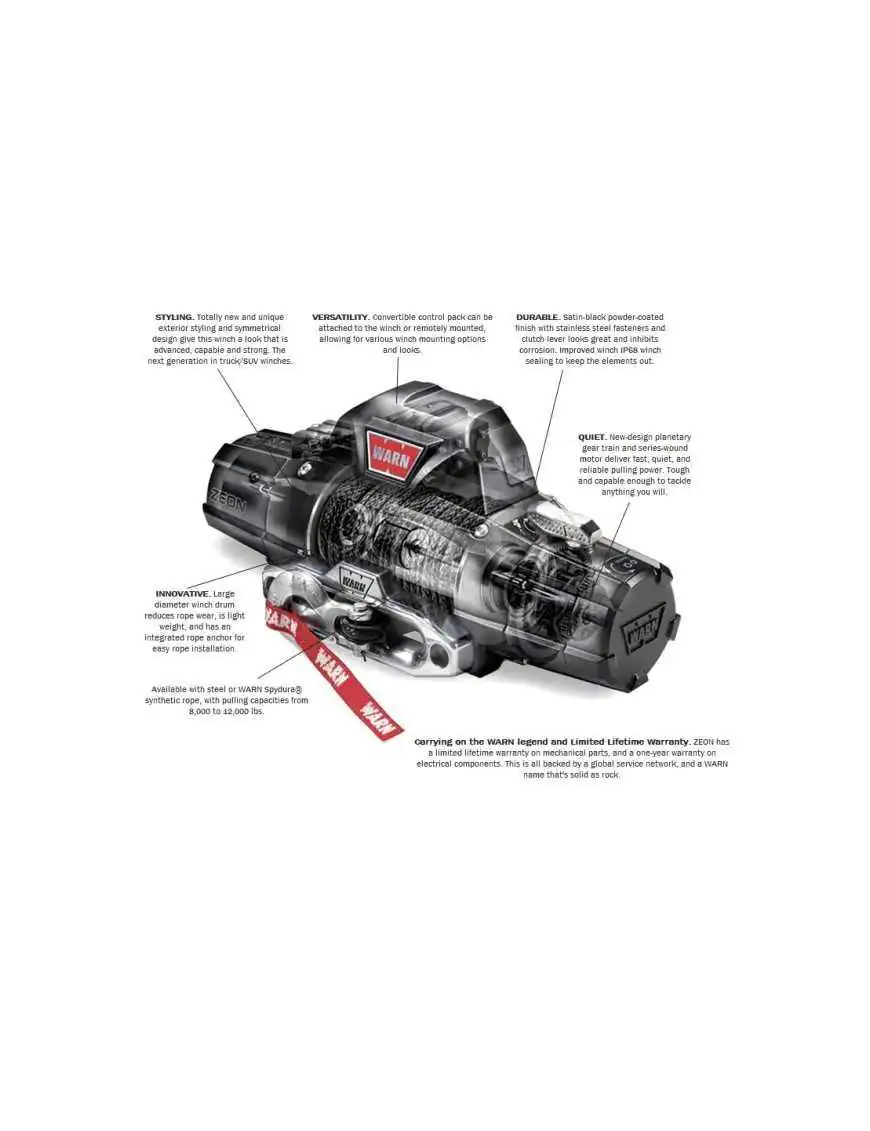 WARN ZEON 8K winch 3630 kg