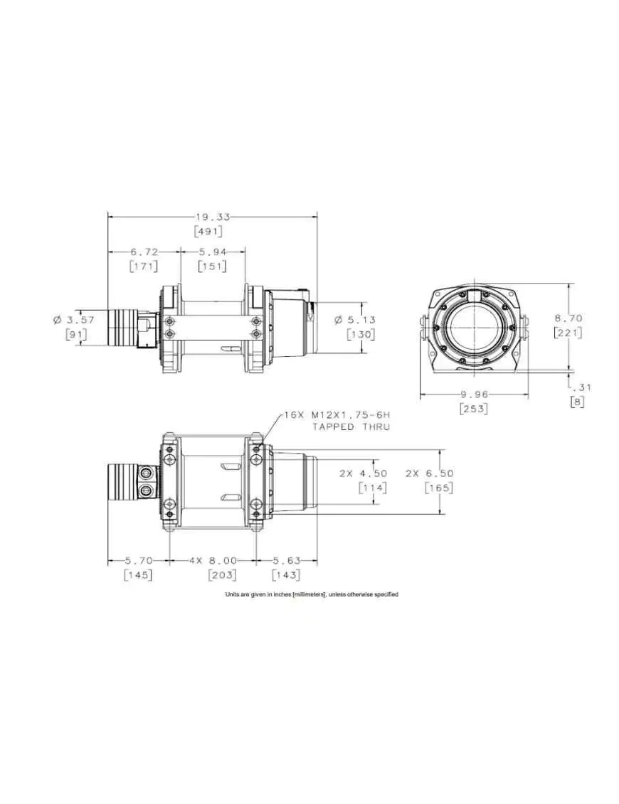 Wycigarka hydrauliczna - WARN HY3000 CCW (ucig: 1361 kg)