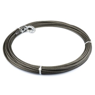 Lina stalowa z hakiem do wycigarki WARN - 7,94 mm x 30,48 m, 4780 kg