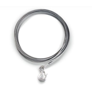Lina stalowa z hakiem do wycigarki WARN - 9,52 mm x 24,38 m, 6531 kg