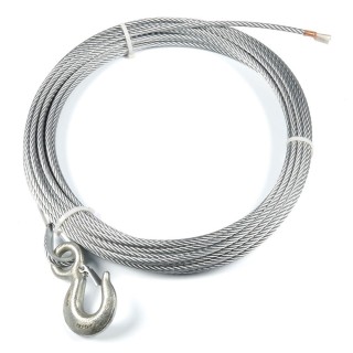 Lina stalowa z hakiem do wycigarki WARN - 9,52 mm x 30,48 m, 6531 kg