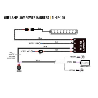 Wišzka do podłšczenia pojedynczej lampy 12V - LAZER ST-Range, Triple-R Elite (Gen2), Linear, Sentinel