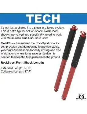 RockSport Long Travel Shocks, JL (Front/Rear) or JT (Front), Pair