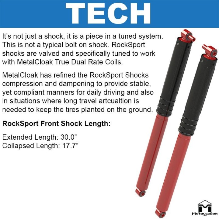 Para Amortyzatorów Rocksport do Wrangler JL JLU przód i tył 2,5"-5"  1068 METALCLOAK - ujęcie 3