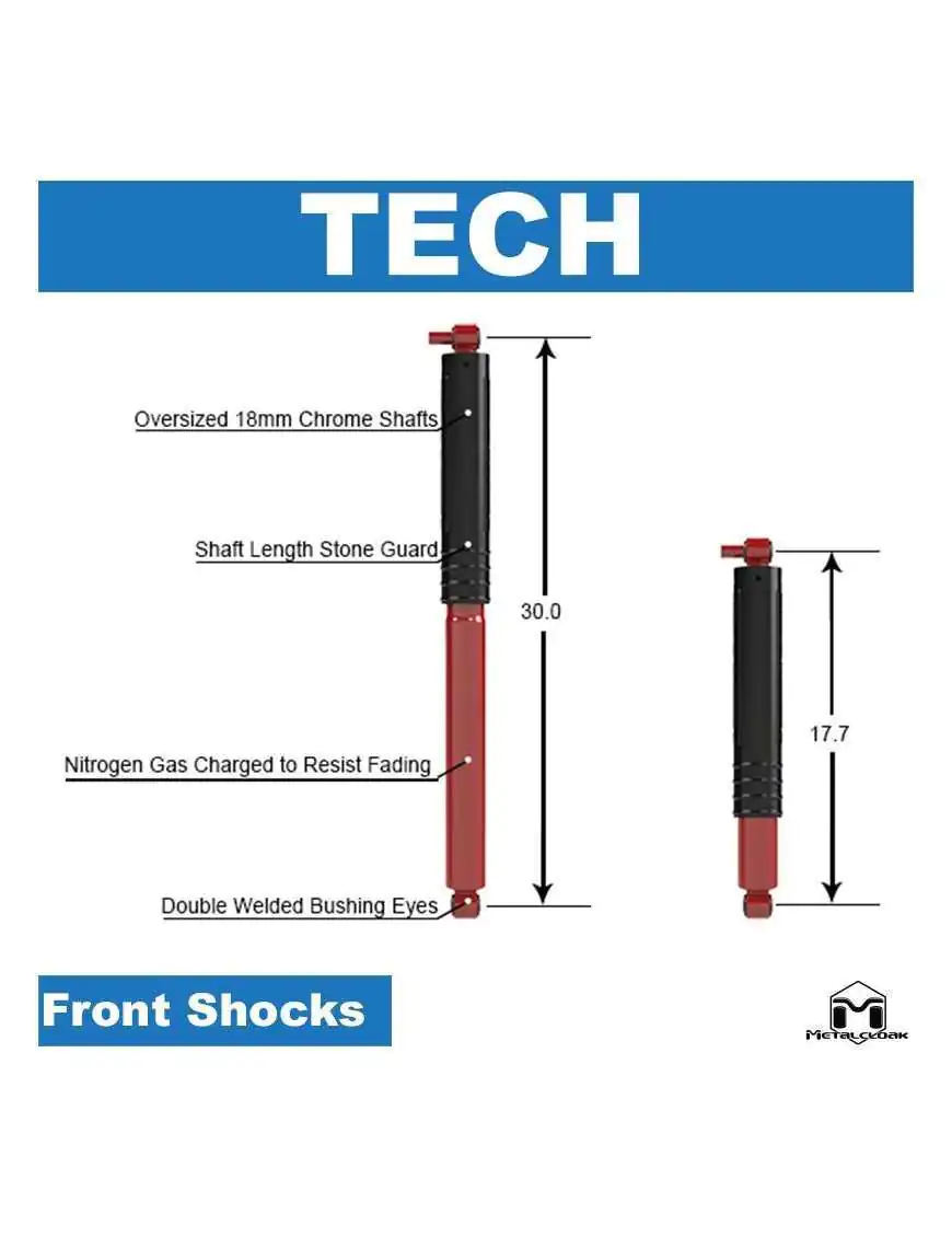 RockSport Long Travel Shocks, JL (Front/Rear) or JT (Front), Pair