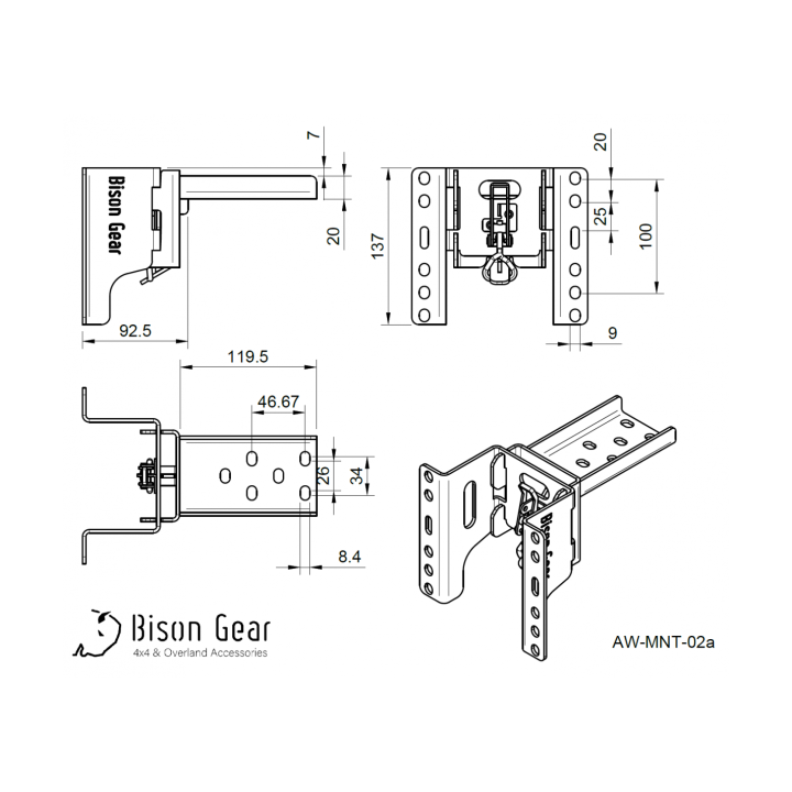 Mocowanie markizy - szybko złączka Bison Gear - ujęcie 3