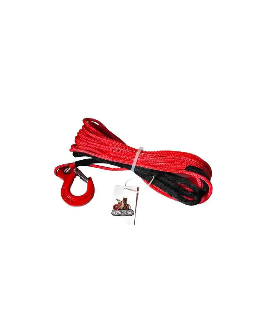 Synthetic Rope 6mm with Hook for Winch 15m 3T 7400lbs