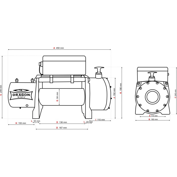Dragon Winch DWM 10000 HD Wyciągarka 12V - ujęcie 2