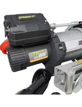 Kangaroowinch K18000 Extreme 24V Winch with Steel Cable, Thermal Fuse, and Tensioner