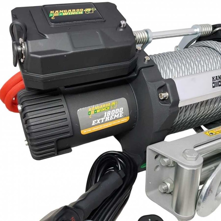 Wyciągarka Kangaroowinch K18000 Extreme 24V Z Lina Stalową bezpiecznikiem termicznym i napinaczem - ujęcie 3