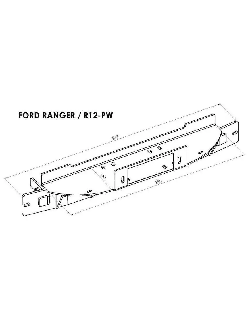 Płyta montażowa wyciągarki - Ford Ranger (2012 - 2016) | Szekla4x4.pl