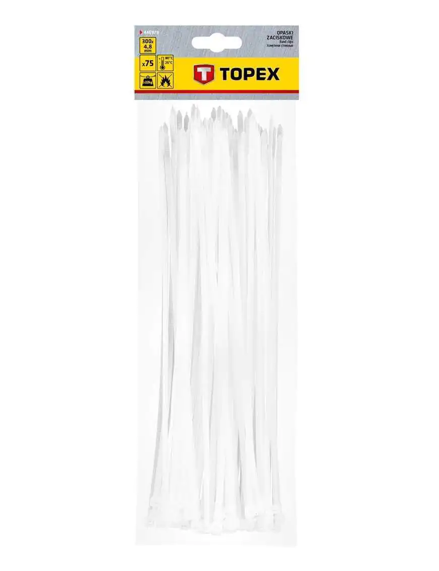 Cable Ties 4.8 x 300 mm, 75 pcs., White 44E979