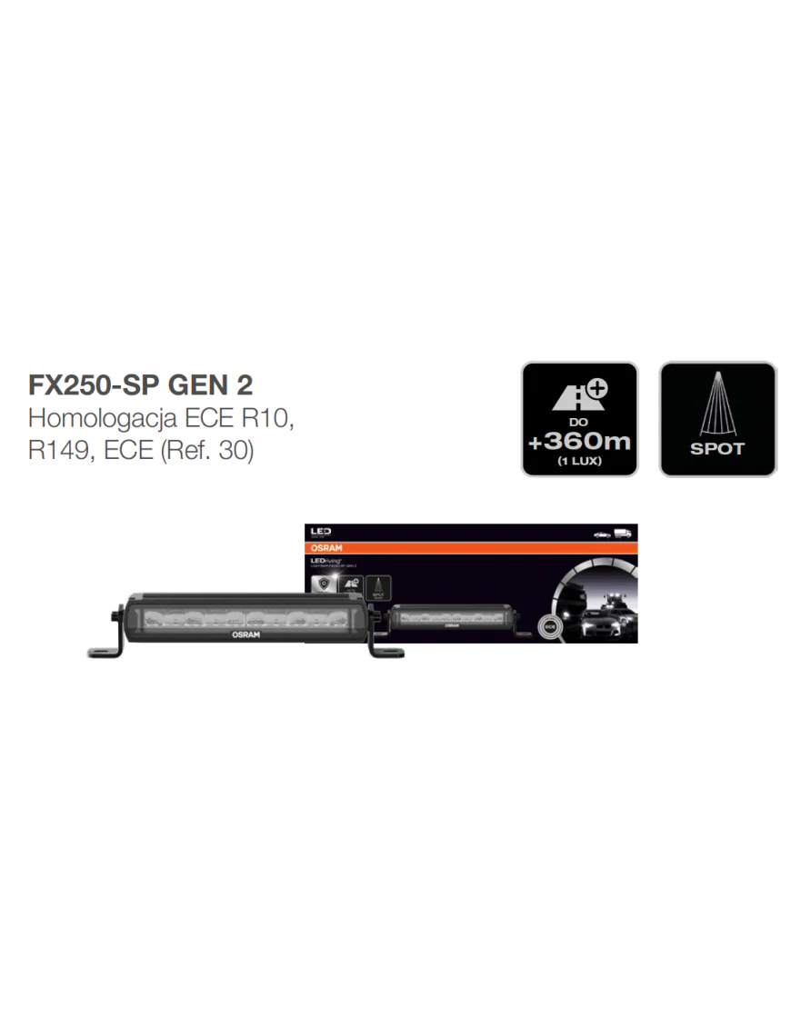 Lightbar FX250-SP GEN 2 Ledbar Panel Osram | Szekla4x4.pl